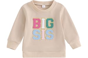 CREAIRY Big Sister Little Sister Matching Outfits Baby Girl Bubble Romper Long Sleeve T-Shirt Toddler Sweatshirt Fall Clothes