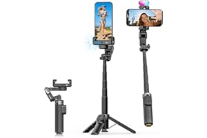 AOCHUAN Gimbal Stabilizer for iPhone, 4 in 1 Phone Gimbal w/360° Rotation for iPhone/Andriod Sefie Stick Tripod w/Auto Face T
