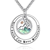 HUKKUN Mustard Seed necklace 925 Sterling Silver Christian Adjustable Link Faith Over Fear Jewelry Gifts for Women