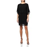 Jessica Howard Womens Elbow Sleeve Boat Neck Blouson Mini Dress