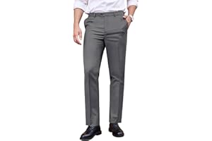 COOFANDY Men's Classic Fit Dress Pants Flat Front Straight Formal Pants Wrinkle Free Expandable Waist Suit Pants