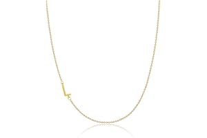 Sewyer Dainty Initial Necklaces for Women 14K Gold Plated Sideways Initial Necklace Personalized Letter Necklace Everyday Jewelry Gift