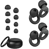 JUSTRVN Ear Plugs for Sleeping, 2 Pairs of Reusable Earplugs for Noise Reduction 25dB-30dB with 8 Ear Tips, Soft Hearing Prot