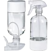 TERESRY 2 Pack 360&deg; Glass Spray Bottles with Silicone Sleeve White | 360&deg; Inverted Spray Nozzle, Gravity Ball Designed for Cleaning Crack &amp; Crevice, Leak-proof and Pressure-Resistant Design