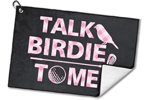 rofiowa Talk Birdie to Me Polyester and Cotton Blend Printed Golf Towel, Funny Pink Golf Accessories for Women, Golf Gift for Golf Fan Her, Golf Lover Birthday Gift