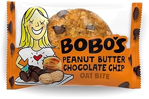 Bobo's Oat Bites, Peanut Butter Chocolate Chip, 1.3 oz Bites (30 Pack Box), Gluten Free Whole Grain Snack, Vegan On-The-Go