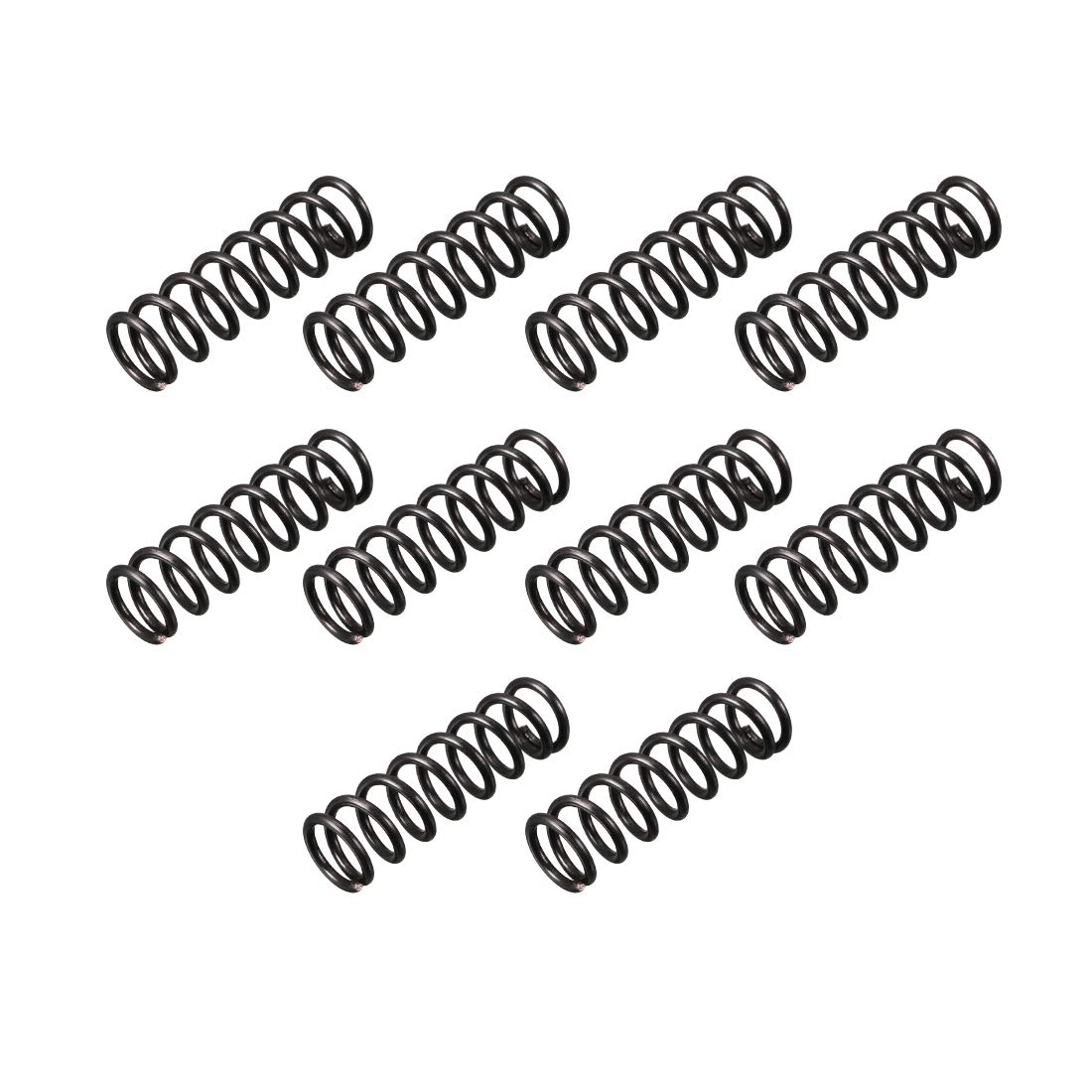 sourcingmap Compression Spring - 1.2mm Wire Dia , 9mm OD , 30mm Free Length Spring Steel Extension Spring,Black,10Pcs