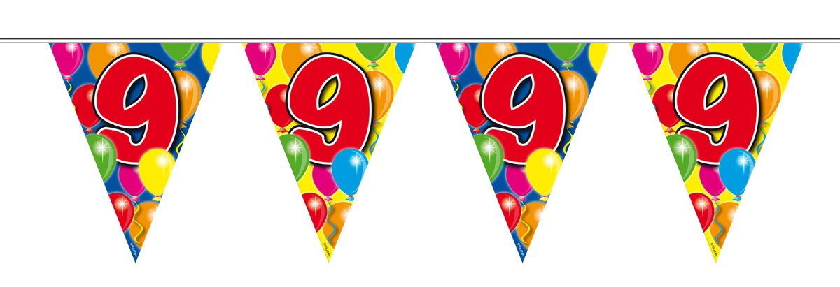 Folat - 9th Birthday Balloons Garland For Party Decoration - 10 meters - Multicolor — image 1