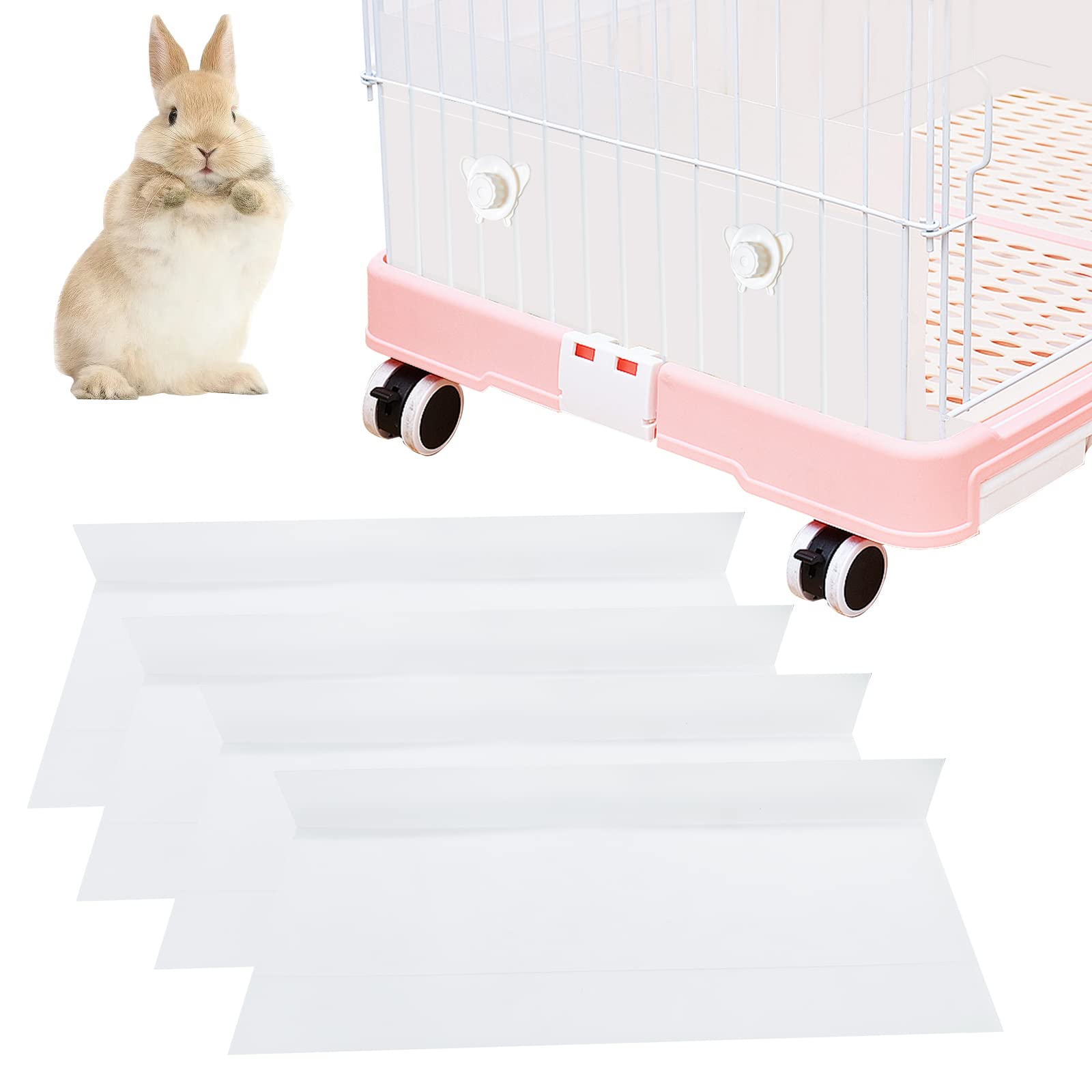 4PCS Rabbit Litter Box Splash Guard，transparent Easy Clean Urine Shield，urine Guard Side Lining Critter Pen Protection Splash Reusable，for Guinea Pigs, Chinchillas, Rabbits, And Other Small Animals