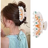 1 PCS White Christmas Hair Claw Clips with Cute Elk Xmas Tree Rhinestone Design Hair Clips Christmas Party Hair Accessories for Women Large Acrylic Non Slips Hair Barrette Clip for Thick or Thin Hairs