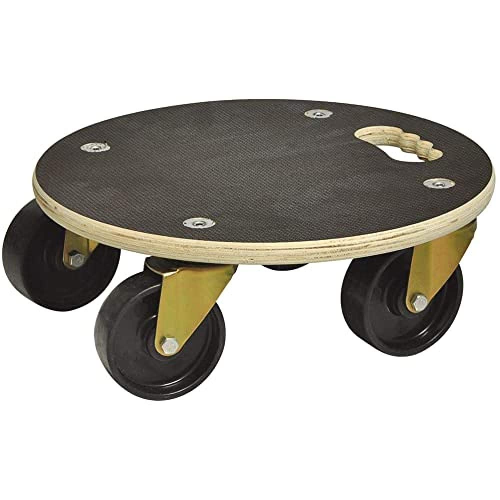 WAGNER moving dolly - MAXIGRIP & MAXILIFE - Ø 38 x 13.5 cm, multiplex board 18 mm, FSC®, anti-slip board, castors Ø 100 mm with corrosion protection, load capacity 400 kg - 20130701