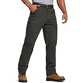 HISEA Flex Work Pants for Men Construction, Mens Stretch Canvas Utility Pants with 7 Pockets
