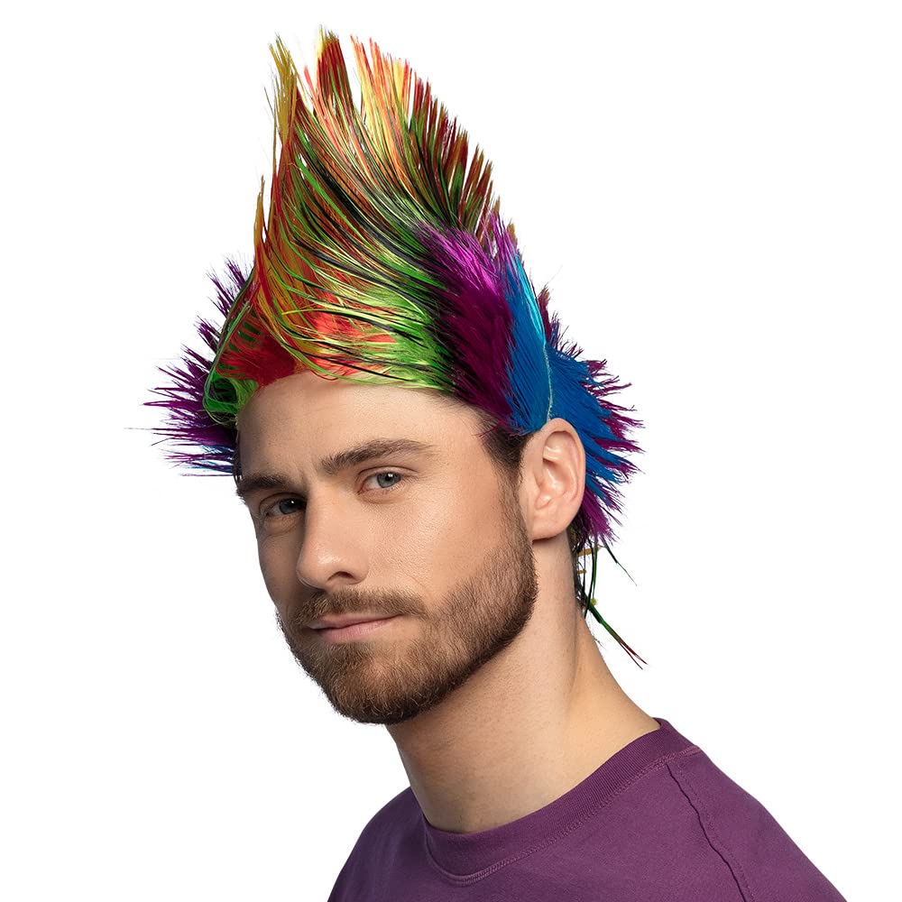 Adults' Spiky Mike Multicoloured Punk Wig