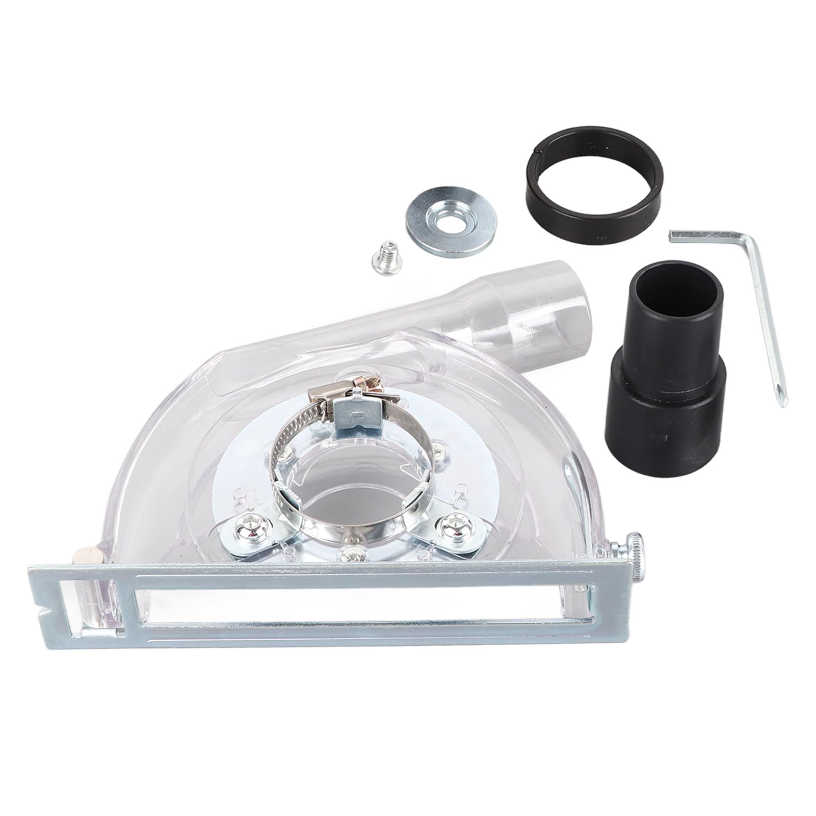 Angle Grinder Dust Extraction Guard Transparent PC Shell 100/125/150mm Adjustable Depth 3-27mm for Marble Wall Floor Cutting Dust Control Accessory