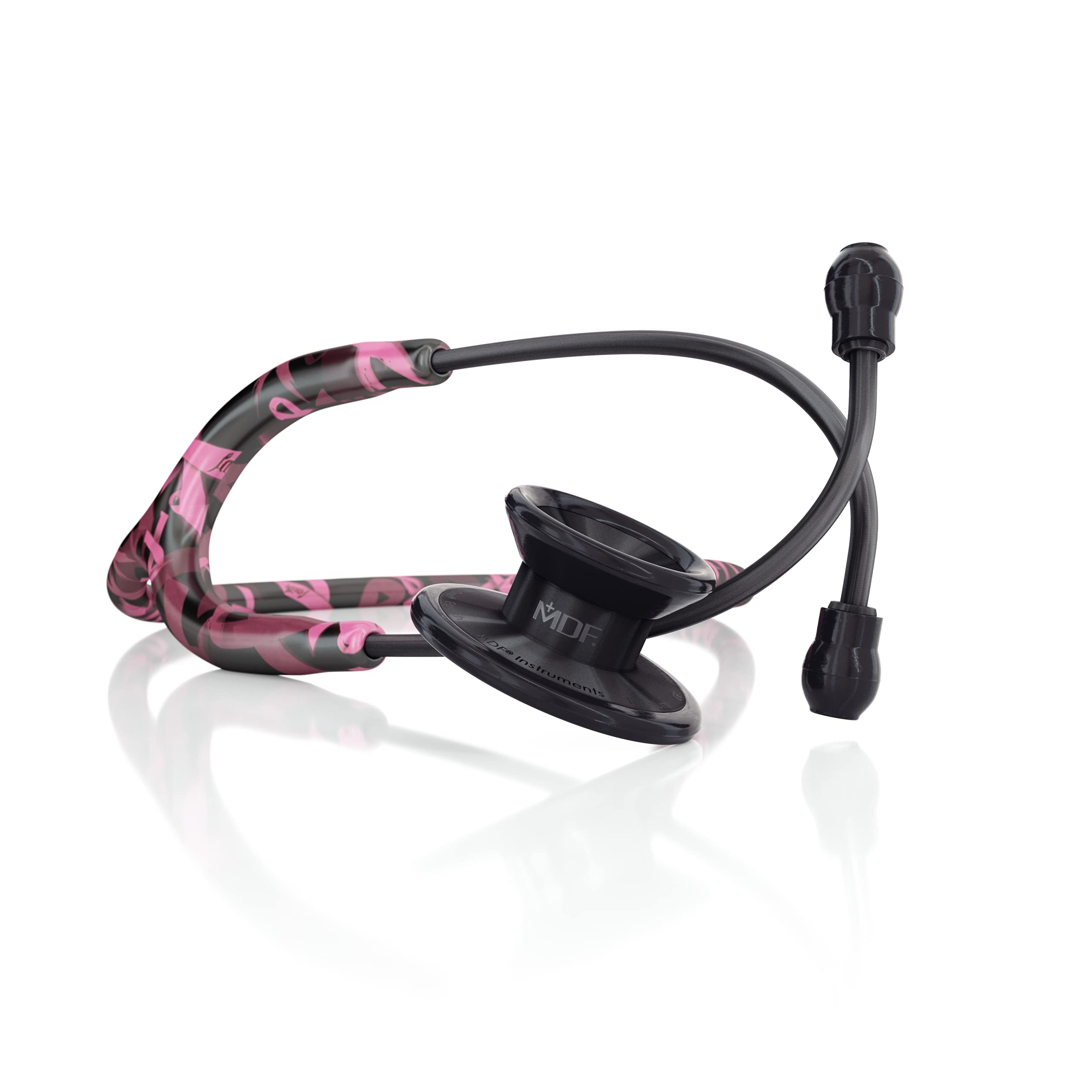 MDF Instruments, Fighter Girl Blackout MD One Epoch Lightweight Titanium Stethoscope, Adult, Fighter Girl Tube, Blackout Chestpieces-Headset, MDF777TCGBO