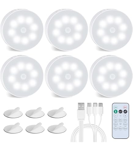 thumbnail image 2 of UGUCYUI-LUXSWAY Puck Lights, Battery Operated Push Lights Dimmable Cabinet Light 3 Modes White Stick Tap Light Closet 4300k Natural White 2 of 14