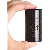 Small Wood Keepsake Urn for Human Ashes, Handmade African Blackwood, Mini Memorial Cremation Sharing Urns 1.57" W x 2.9" H, 1 Pack