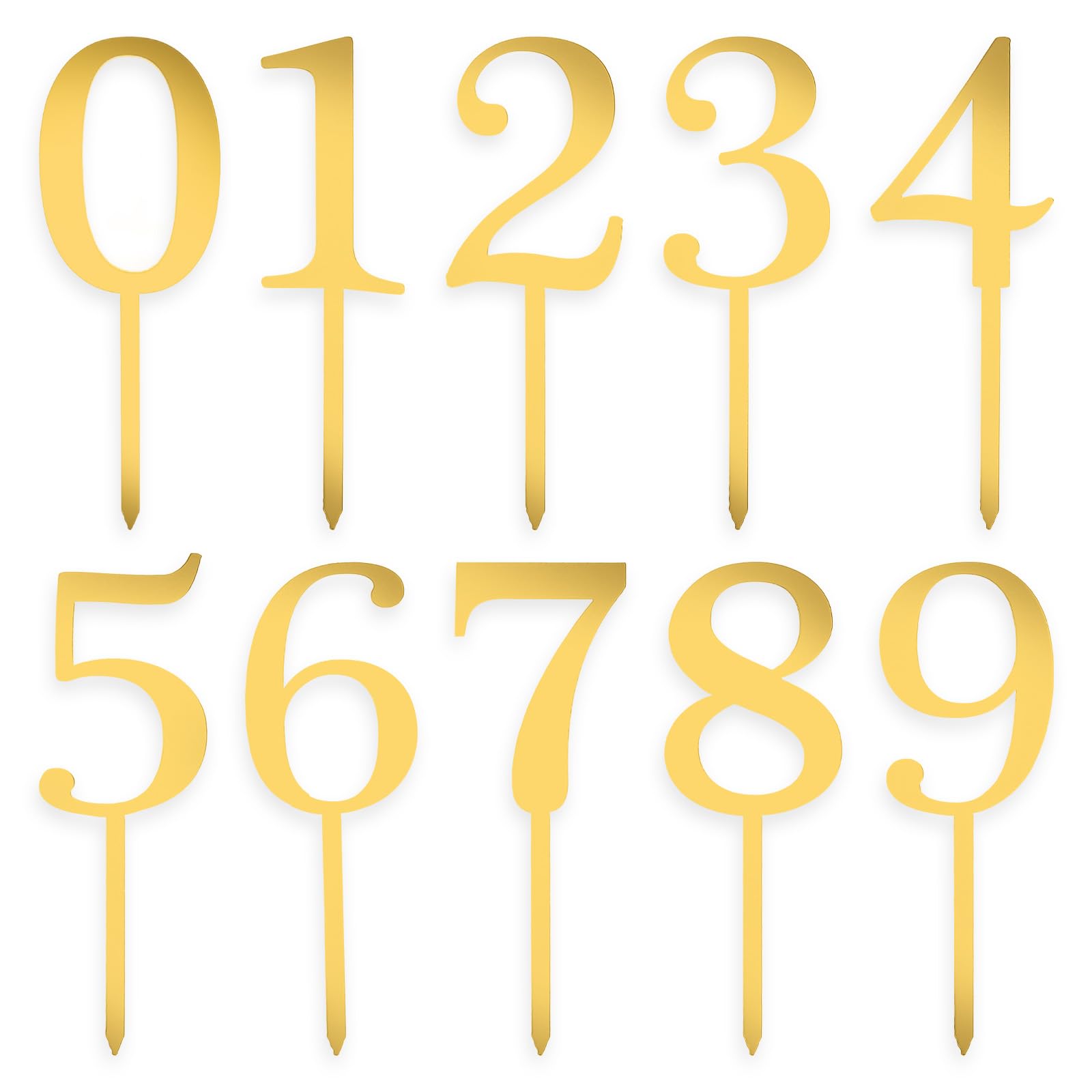 Photo 1 of  Acrylic Numbers for Cake 0-9 Number Birthday Cupcake Toppers Gold Acrylic Cake Topper for Birthday Wedding Party