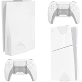 VIVO 2-in-1 Wall and Under Desk Mount Bracket Designed for PS5 and PS5 Slim Gaming Console, PlayStation 5 Standard and Digital Edition, Vertical Wall Display, 2 Controller Mounts, White, MOUNT-PS5CW