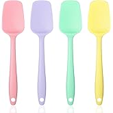 Silicone Spatula Set, 4 Piece Silicone Spoon Spatula Set, Heat Resistant Rubber Spoonula, Food Grade Flexible Small Rubber Spatulas for Baking Mixing Tool, Colorful