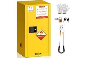 YTOXEO Flammable Storage Cabinet, 35" H x 18" W x 18" D Thickened Galvanized Steel Flammable Safety Cabinet, 30 Gallon Industry Fire Safety with Adjustable Shelf, for Industrial and Home Use