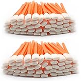 Wellgler 5.11" Foam Cleaning Swabs for Electronics, Cameras, Optics or Inkjet Printers, Foam Swabs, Printhead Cleaning (100 Orange)