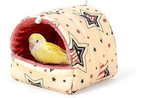 HPAWHOMEPART Parrot Bird Bed Hammock Winter Warm Bird Plush Nest Toy for Parakeet Comfortable Hanging Bird Bed for Cage (XL, Multi-colored)
