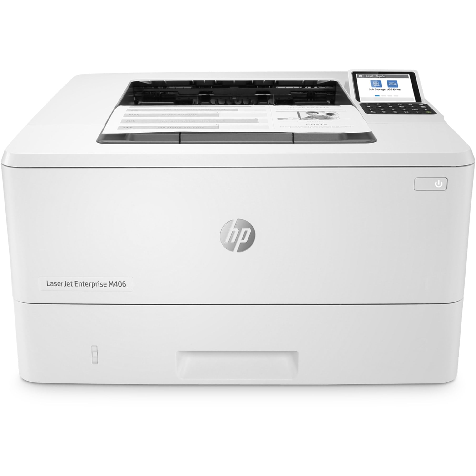 Photo 1 of HP LaserJet Enterprise M406dn Monochrome Printer with built-in Ethernet & 2-sided printing (3PZ15A), white