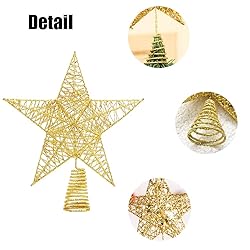 Christmas Tree Toppers Xmas Glitter Gold Hollow