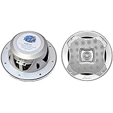 Pyle Lanzar 6.5” Dual Waterproof Marine Speakers - 400W 4Ohm Outdoor Car/Boat Radio Stereo Speakers Weather Proof Marine Stereo Speakers System Pair - Mounting Kit Speaker Wire, Grill- Lanzar AQ6CXW