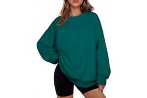 PINSPARK Womens Sweatshirt Crewneck Fleece Pullover Tops Oversized Sweat Shirts with Thumbholes Pockets Fall Outfits
