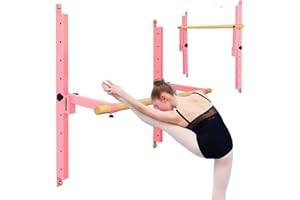 Seliyoo Height Adjustable Ballet Barre Foldable Ballet Bar Dance Training Barre,Wall Mount With Solid Beech Wood Bar,Home Fitness Equipment for Pull Up Stretching Never move or Shake