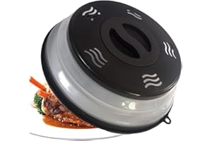 XGHJ Microwave Splatter Cover Vented for Food, Splatter Guard & Colander Kitchen Gadget for Fruit Vegetables Microwave Plate Cover with Hook Hole,Dishwasher-Safe,BPA-Free Silicone & Plastic (1PACK)