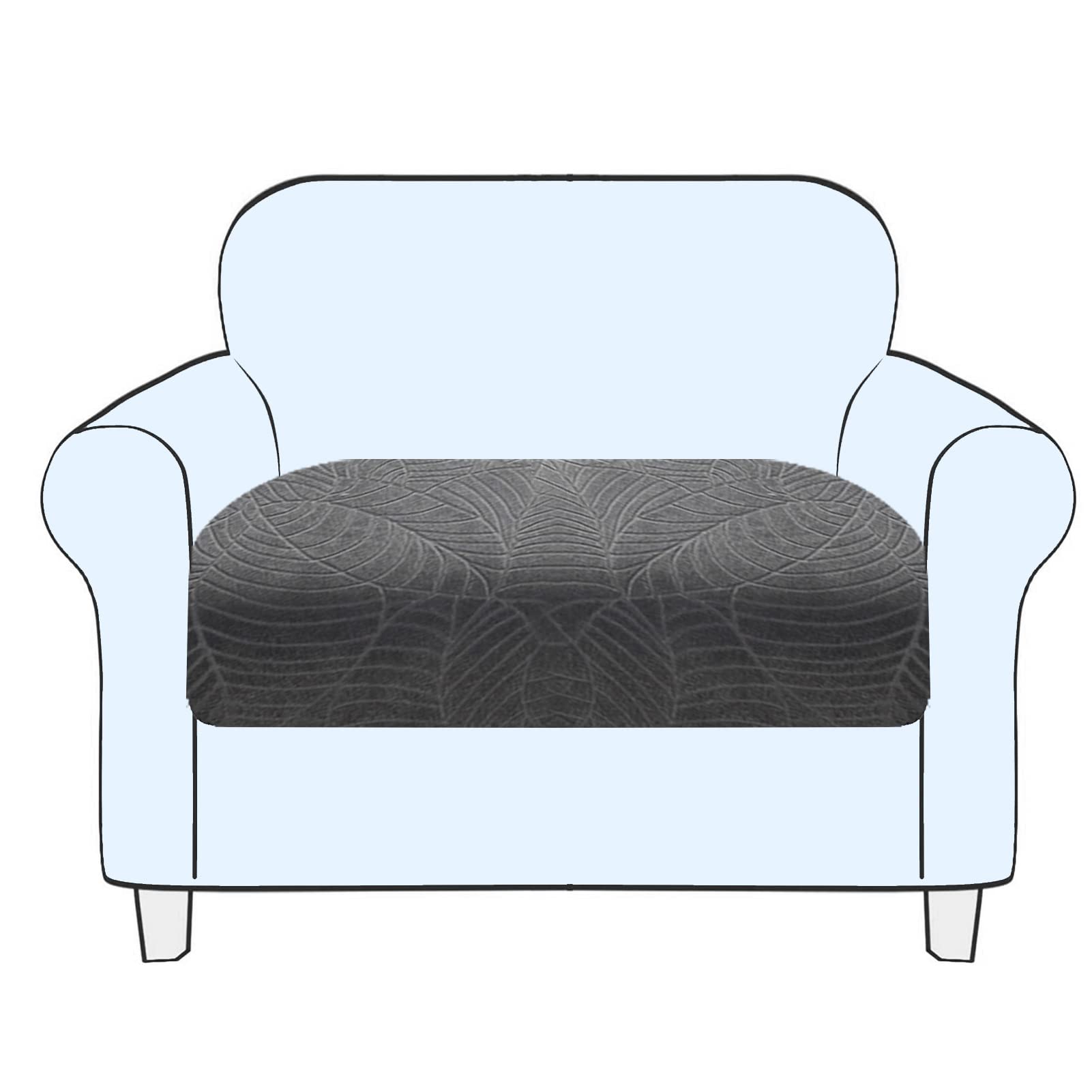 SHUOJIA Sofa Seat Cushion Cover Stretch Cushion Covers Non-slip Slipcover Cover for Sofa Seat Cushions Seat Couch Cover for Pets & Kids (Grey,Large-1-Seater)