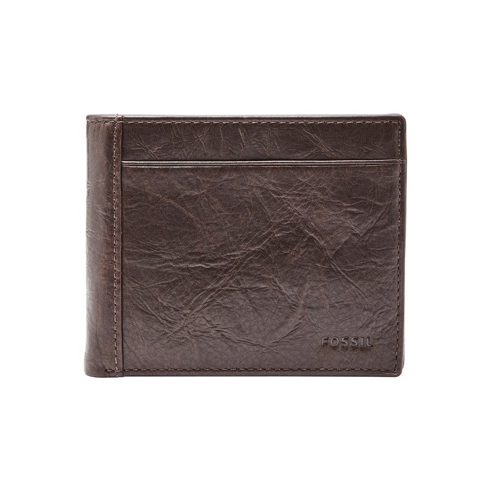 Fossil Wallet for Men Neel, Leather Bifold brown 11.4 cm L x 2.5 cm W x 9.5 cm H ML3890200