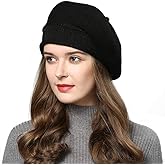 AICHUAN French Style Beret Hat for Women Winter Fall Knit Artist Hats Classic Solid Color Beanie Hat