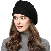 9175 Womens Wool Felt French Berets Bowler Hat Artist Boina Bowknot Cap Black Womens Wool Felt French Beret Artist Boina Bowler Hat with  main image 4