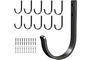 niffgaff 10-Pack Wall Outdoor Hooks for Hanging Coat - 30LB Screw in Metal Hanger Wall Mount, for Closet, Door, Bathrooms, Ou