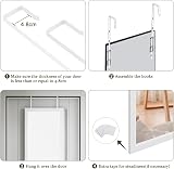 Dripex Over Door Mirror Full Length 110 x 33 cm White Toughened Glass view 6