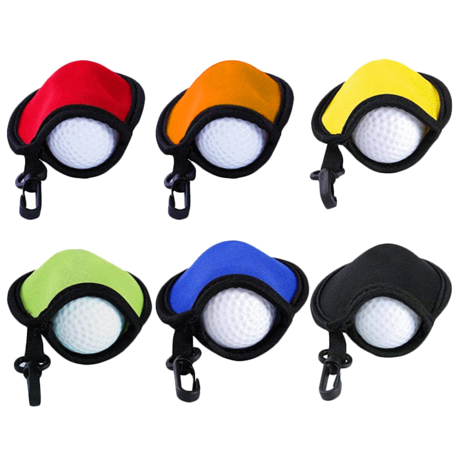 TYXHXTF 6 Pack Golf Ball Cleaner Pouch, Pocket Waterproof Bag Dry-Clean Pocket, Golf Ball Washer Bag, Washer Pocket with Carabiner, Gifts for Men Ladies Fit for Golf Carts Belt Golf Bag