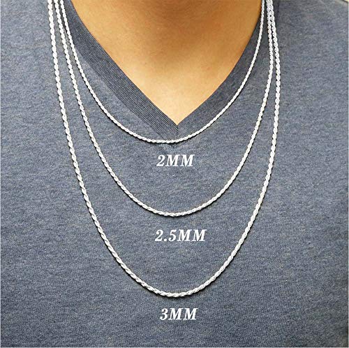 Sterling Silver Diamond-Cut Rope Chain 