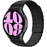 Haveda No Gap Magnetic Band Compatible with Samsung Galaxy Watch 7/6/5/4/FE 40mm 44mm/Galaxy Watch 4 6 Classic 47mm 46mm 43mm 42mm/Watch 5 Pro 45mm, 20mm Silicone Watch Bands Strap for Men Women
