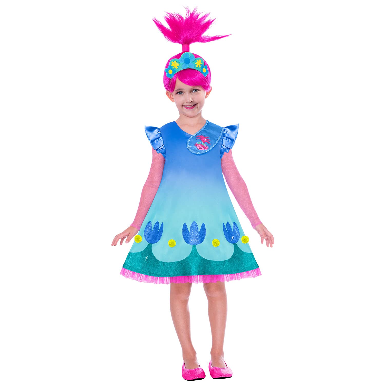 (PKT) (9906442) Child Girls Poppy Costume Trolls Movie 2 (8-10yr) - World Tour