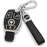 HAOYOUMEI Suitable For Mercedes Benz keys.Advanced soft TPU key Cover is compatible with CLS CLK AMG CLK GLC GLE GLS ML SL SLK A C E R S G Smart Remote Key (Type A Black Key Case + key chain set)