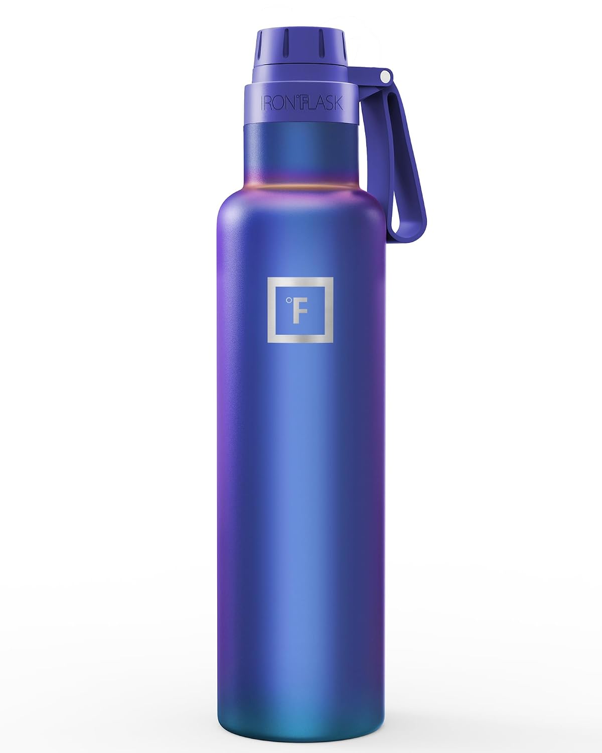 IRON °FLASK Camping & Hiking Hydration Flask with Spout, Narrow Mouth Insulated Stainless Steel Sports Water Bottle - Aurora
