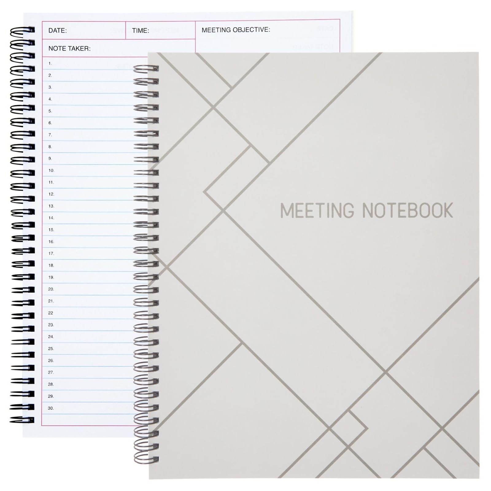 Juvale 2 Pack Meeting Notebooks for Work, Spiral-Bound Daily Planner for Project Management, Office, Business, Note Taking, Organiser (160 Pages, 21.5 x 28 cm)