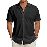 JEKAOYI Mens Dress Short Sleeve Stretch Wrinkle-Free Formal Business Shirt Summer Casual Button Down Shirts
