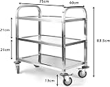 uyoyous Kitchen Trolley on Wheels 3 Tier Stainless Steel 220 lb Capacity view 3