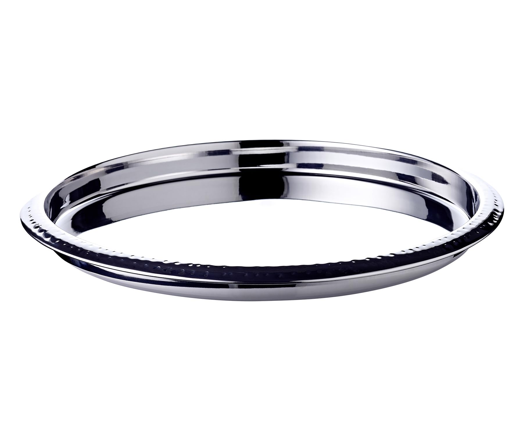 EDZARD Orlando Tray (Diameter 35 cm) Round, Stainless Steel, Highly Polished, Serving Tray, Decorative Tray (Handmade, Small Imperfections May Occur Due to Production)
