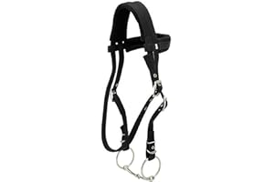 tooloflife Equestrian Horses Bridle with Rein Red Adjustable Horse Halter Harness Horse Headstalls horse bit with Soft Cushio